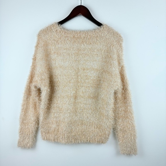 Wild Fable Women's Sweater Fuzzy Rose Pink Glitter Pullover Size Small New - Picture 2 of 6